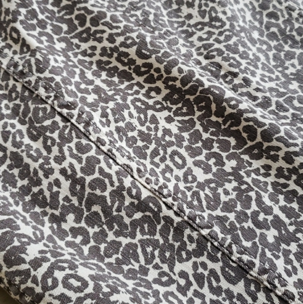 Revolve Free People Modern Femme Novelty Leopard Print Denim Mini Skirt - Picture 3 of 7